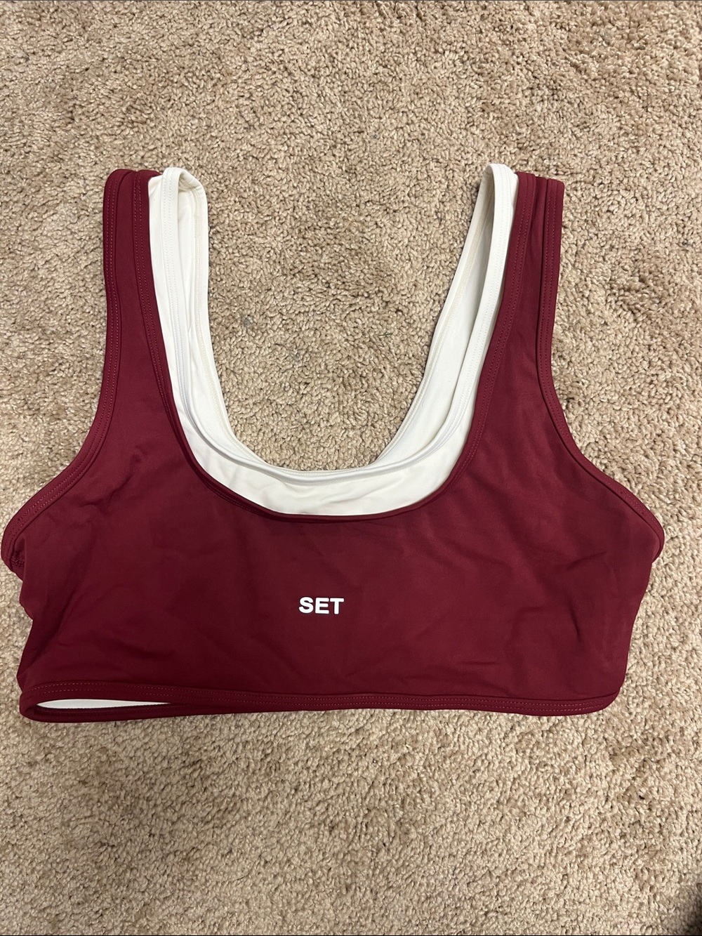 Set active airluxe Sports Bra - Burgundy/White
